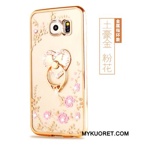 Kuori Samsung Galaxy S7 Pehmeä Neste Kulta Läpinäkyvä, Kotelo Samsung Galaxy S7 Silikoni Rengas