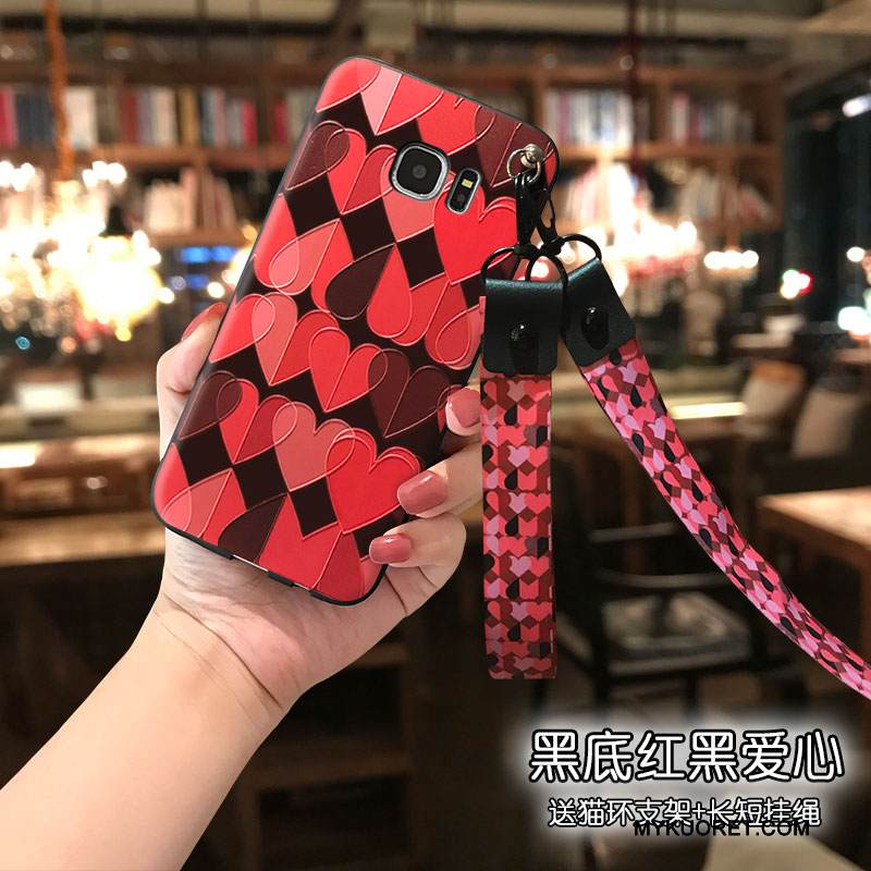 Kuori Samsung Galaxy S7 Pehmeä Neste Puhelimen Kuoret Trendi, Kotelo Samsung Galaxy S7 Laukut Persoonallisuus Punainen