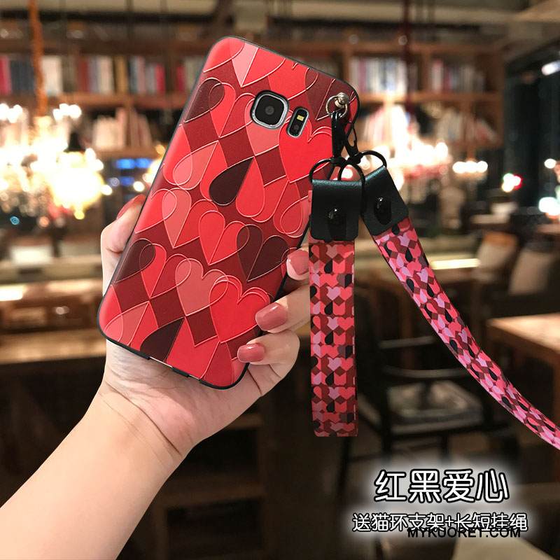 Kuori Samsung Galaxy S7 Pehmeä Neste Puhelimen Kuoret Trendi, Kotelo Samsung Galaxy S7 Laukut Persoonallisuus Punainen