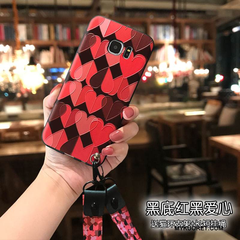 Kuori Samsung Galaxy S7 Pehmeä Neste Puhelimen Kuoret Trendi, Kotelo Samsung Galaxy S7 Laukut Persoonallisuus Punainen