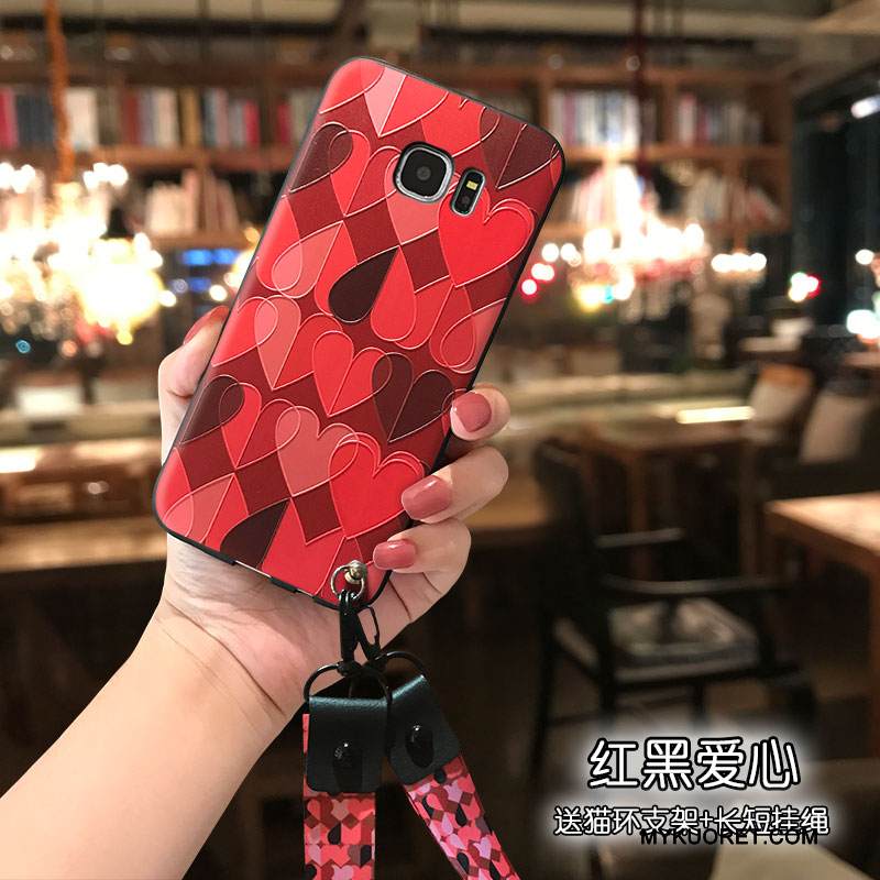 Kuori Samsung Galaxy S7 Pehmeä Neste Puhelimen Kuoret Trendi, Kotelo Samsung Galaxy S7 Laukut Persoonallisuus Punainen