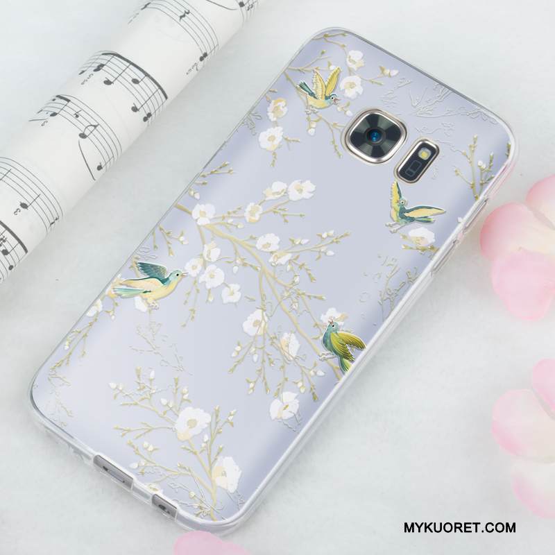 Kuori Samsung Galaxy S7 Pehmeä Neste Violetti Murtumaton, Kotelo Samsung Galaxy S7 Silikoni Ohut Vaalean