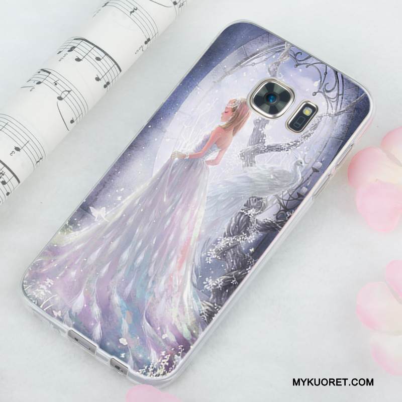 Kuori Samsung Galaxy S7 Pehmeä Neste Violetti Murtumaton, Kotelo Samsung Galaxy S7 Silikoni Ohut Vaalean