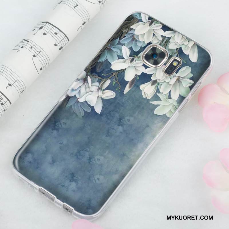 Kuori Samsung Galaxy S7 Pehmeä Neste Violetti Murtumaton, Kotelo Samsung Galaxy S7 Silikoni Ohut Vaalean