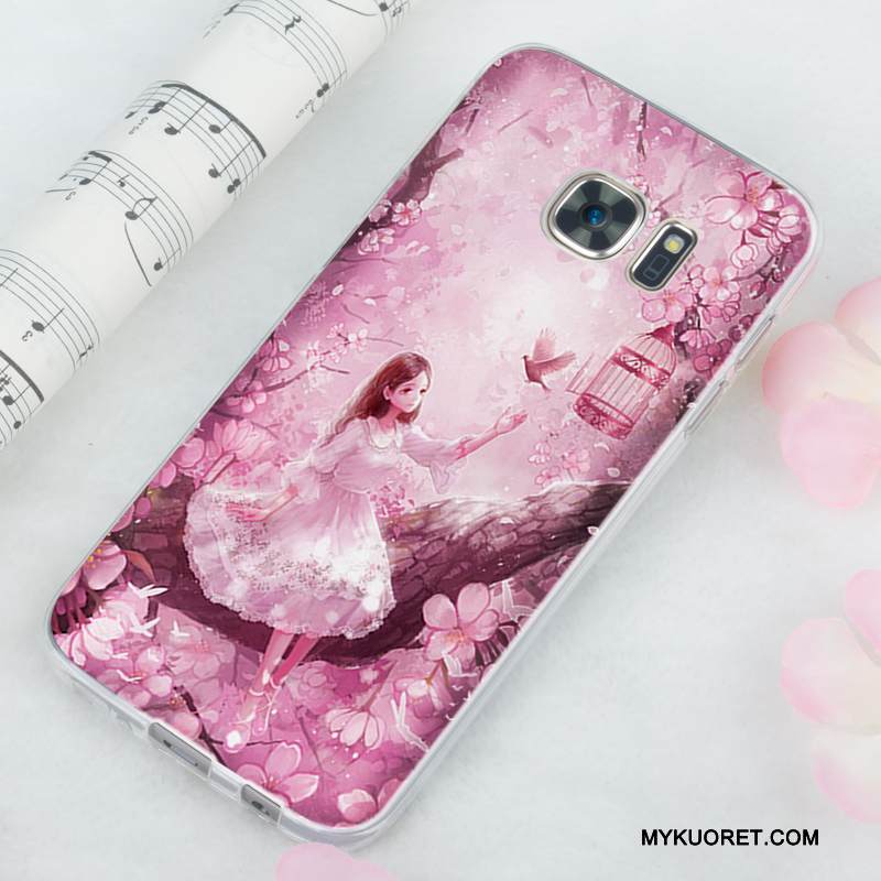 Kuori Samsung Galaxy S7 Pehmeä Neste Violetti Murtumaton, Kotelo Samsung Galaxy S7 Silikoni Ohut Vaalean