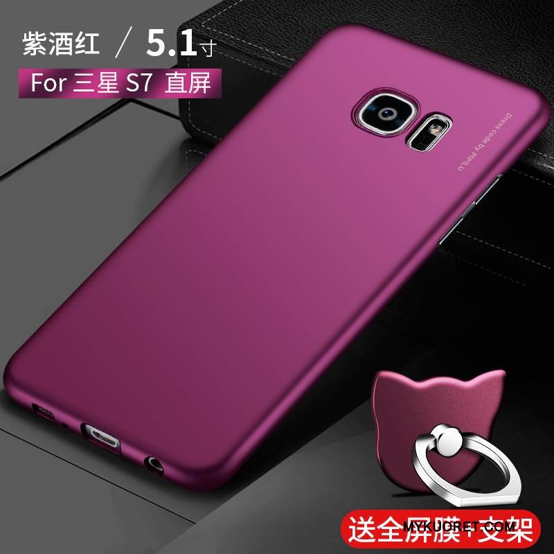 Kuori Samsung Galaxy S7 Pesty Suede Musta, Kotelo Samsung Galaxy S7 Ohut Kova