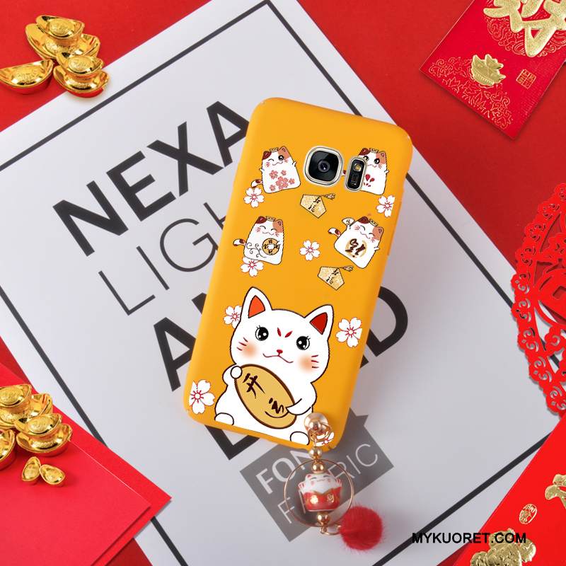 Kuori Samsung Galaxy S7 Rikkaus Festivaali, Kotelo Samsung Galaxy S7 Punainen Pesty Suede