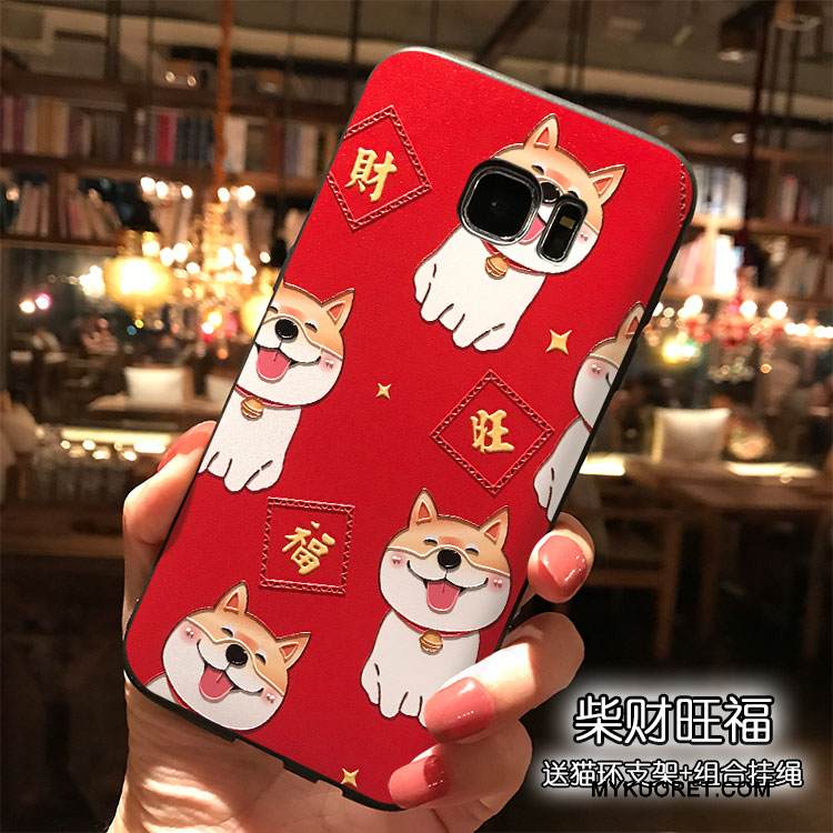 Kuori Samsung Galaxy S7 Sarjakuva Ihana Punainen, Kotelo Samsung Galaxy S7 Laukut Ripustettavat Koristeet Puhelimen Kuoret