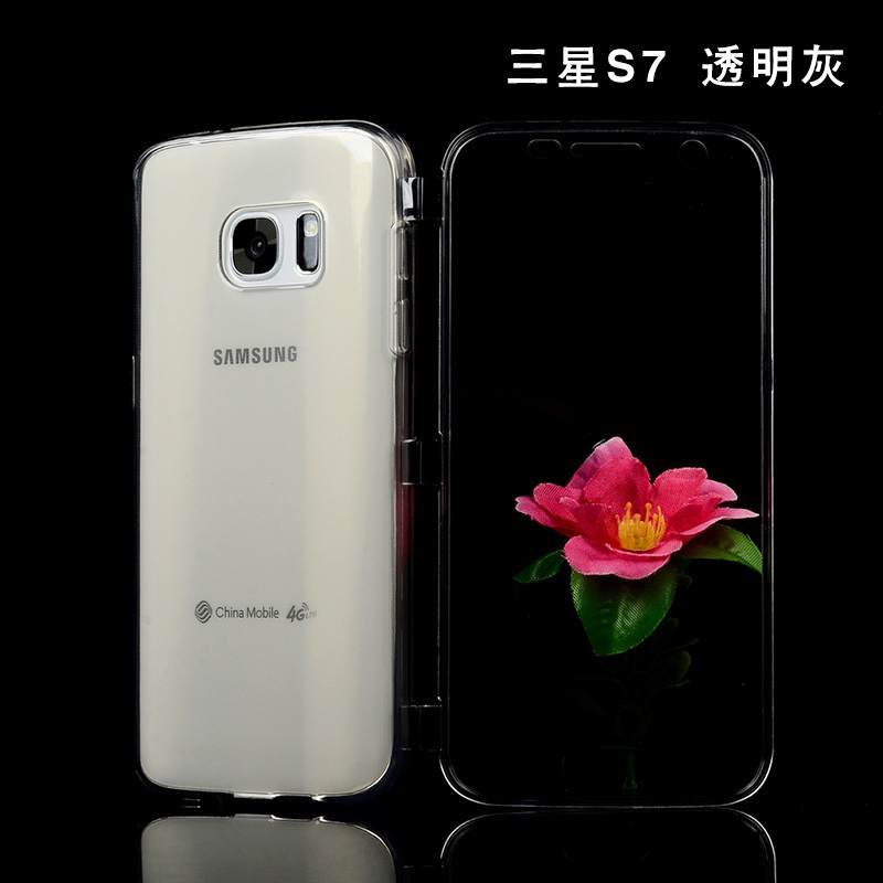 Kuori Samsung Galaxy S7 Silikoni Murtumaton Puhelimen Kuoret, Kotelo Samsung Galaxy S7 Suojaus Läpinäkyvä Violetti