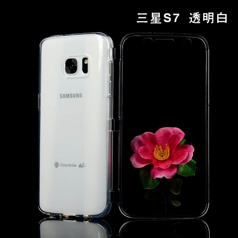 Kuori Samsung Galaxy S7 Silikoni Murtumaton Puhelimen Kuoret, Kotelo Samsung Galaxy S7 Suojaus Läpinäkyvä Violetti