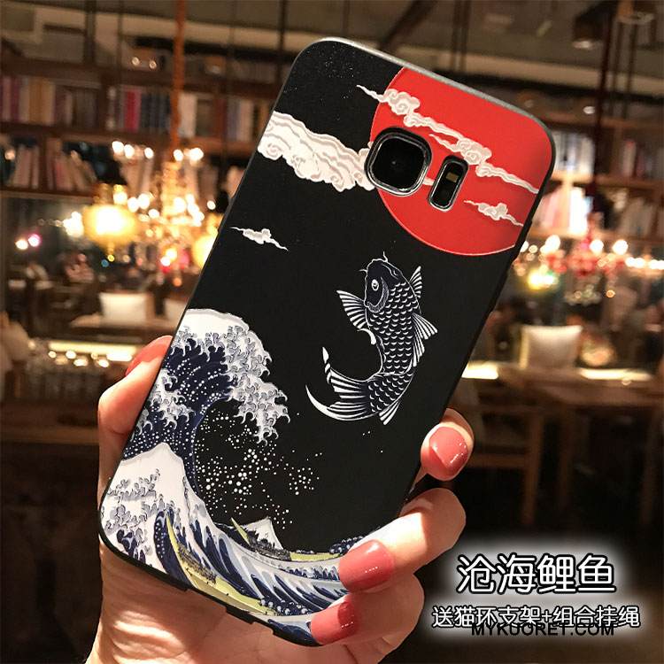 Kuori Samsung Galaxy S7 Silikoni Musta Trendi, Kotelo Samsung Galaxy S7 Laukut Ripustettavat Koristeet Persoonallisuus