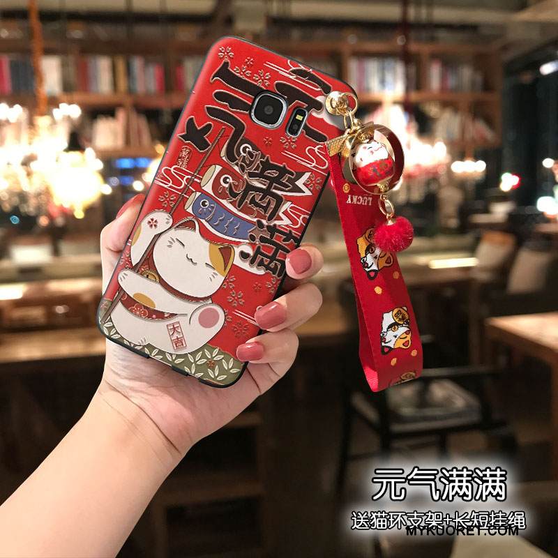 Kuori Samsung Galaxy S7 Silikoni Persoonallisuus Puhelimen Kuoret, Kotelo Samsung Galaxy S7 Trendi Punainen