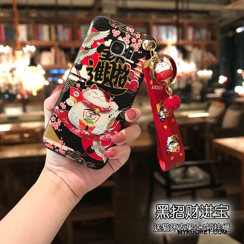 Kuori Samsung Galaxy S7 Silikoni Persoonallisuus Puhelimen Kuoret, Kotelo Samsung Galaxy S7 Trendi Punainen