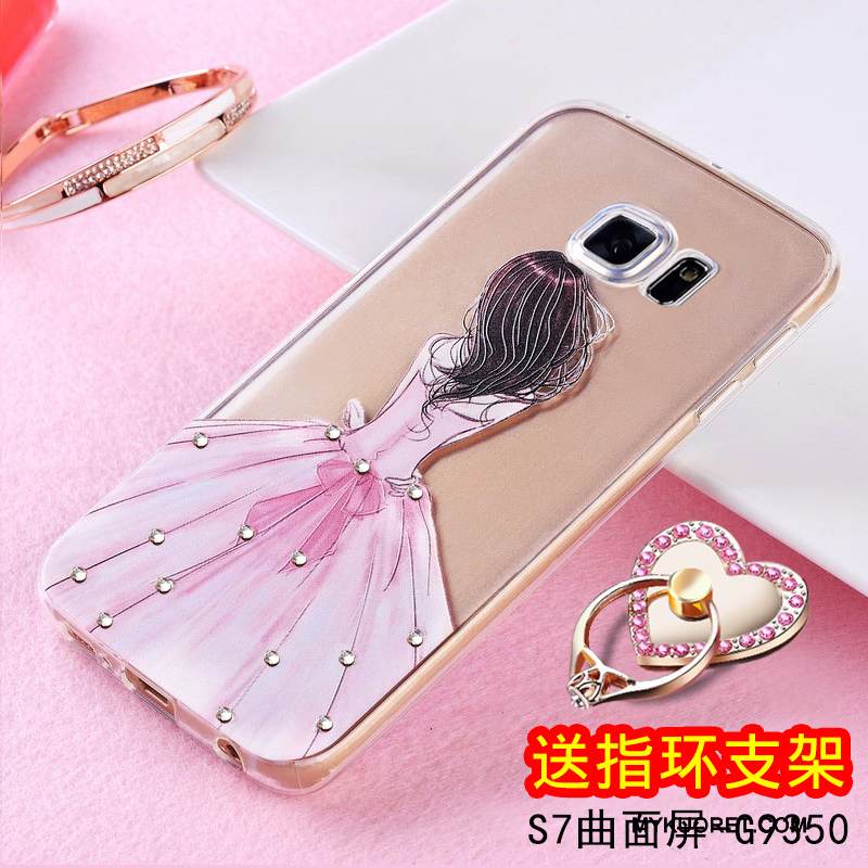 Kuori Samsung Galaxy S7 Silikoni Puhelimen Kuoret Kevyt, Kotelo Samsung Galaxy S7 Pehmeä Neste Murtumaton Keltainen