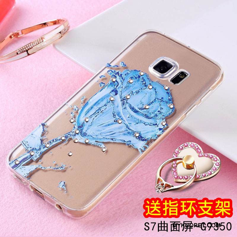 Kuori Samsung Galaxy S7 Silikoni Puhelimen Kuoret Kevyt, Kotelo Samsung Galaxy S7 Pehmeä Neste Murtumaton Keltainen