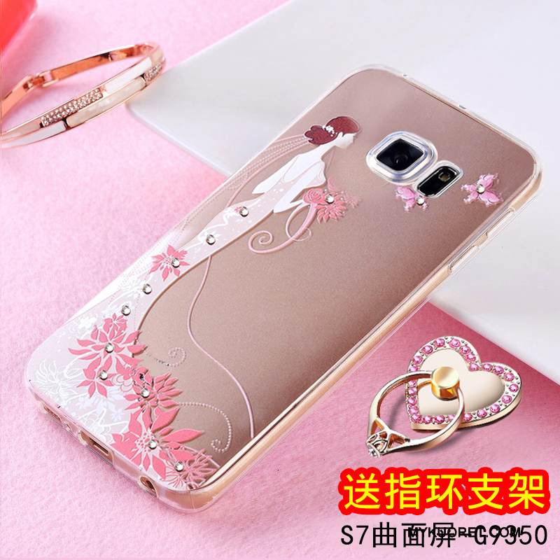 Kuori Samsung Galaxy S7 Silikoni Puhelimen Kuoret Kevyt, Kotelo Samsung Galaxy S7 Pehmeä Neste Murtumaton Keltainen