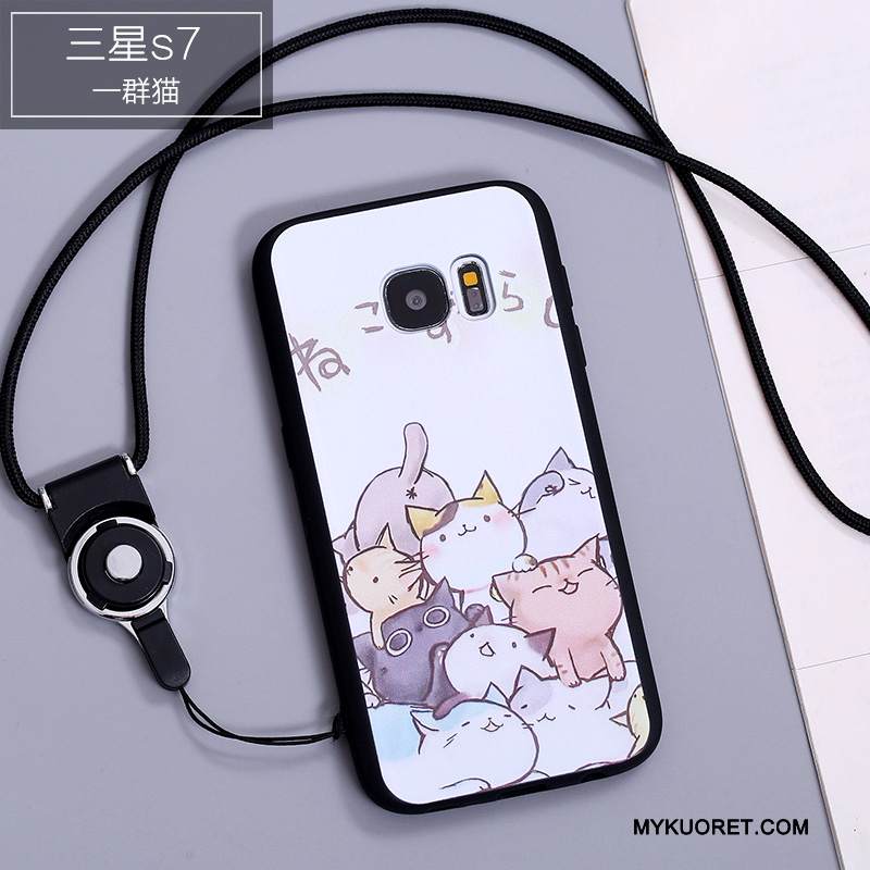 Kuori Samsung Galaxy S7 Silikoni Puhelimen Kuoret Murtumaton, Kotelo Samsung Galaxy S7 Monivärinen Ripustettavat Koristeet