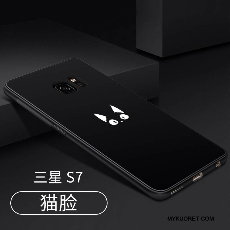 Kuori Samsung Galaxy S7 Silikoni Ripustettavat Koristeet Puhelimen Kuoret, Kotelo Samsung Galaxy S7 Tuki Murtumaton Musta
