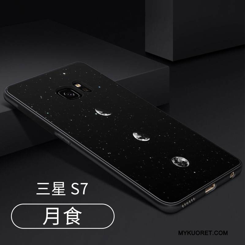 Kuori Samsung Galaxy S7 Silikoni Ripustettavat Koristeet Puhelimen Kuoret, Kotelo Samsung Galaxy S7 Tuki Murtumaton Musta