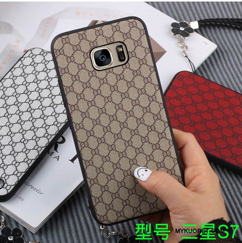 Kuori Samsung Galaxy S7 Silikoni Suuri Valkoinen, Kotelo Samsung Galaxy S7 Laukut Trendi Puhelimen Kuoret