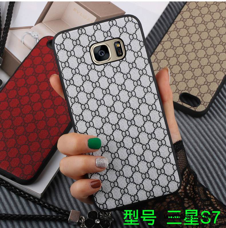 Kuori Samsung Galaxy S7 Silikoni Suuri Valkoinen, Kotelo Samsung Galaxy S7 Laukut Trendi Puhelimen Kuoret