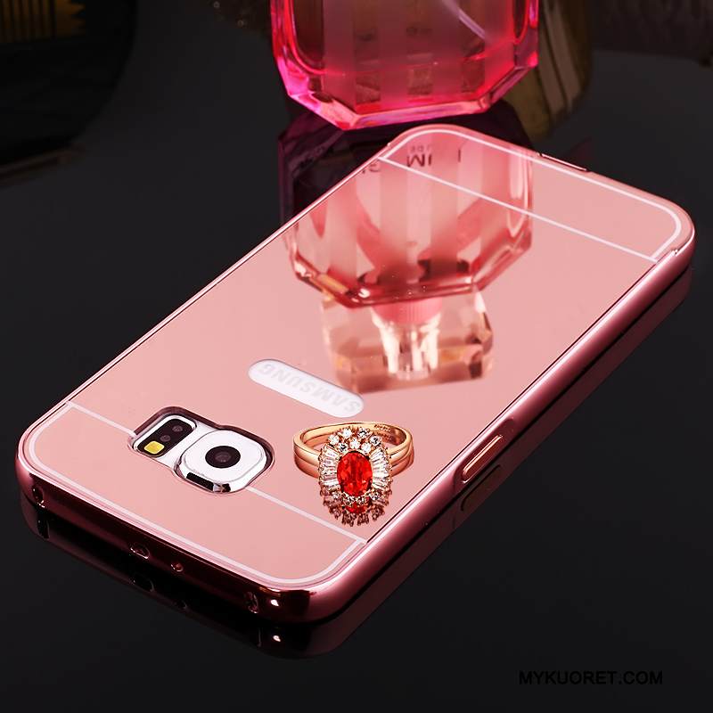 Kuori Samsung Galaxy S7 Strassi Kehys Kulta, Kotelo Samsung Galaxy S7 Suojaus Peili