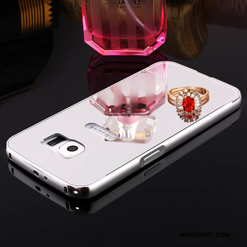 Kuori Samsung Galaxy S7 Strassi Kehys Kulta, Kotelo Samsung Galaxy S7 Suojaus Peili