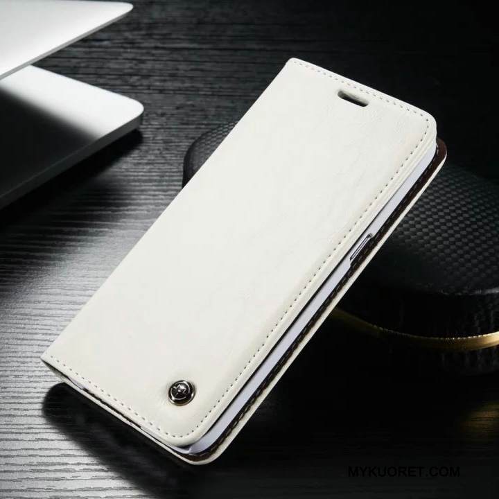 Kuori Samsung Galaxy S7 Suojaus Liiketoiminta Valkoinen, Kotelo Samsung Galaxy S7 Nahka