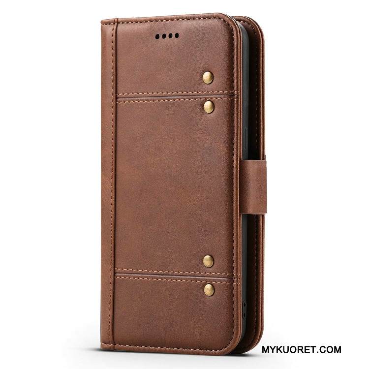 Kuori Samsung Galaxy S7 Suojaus Liiketoiminta Viini Punainen, Kotelo Samsung Galaxy S7 Nahka Kortti Murtumaton