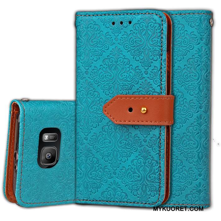 Kuori Samsung Galaxy S7 Suojaus Murtumaton Puhelimen Kuoret, Kotelo Samsung Galaxy S7 Nahka Punainen Uusi