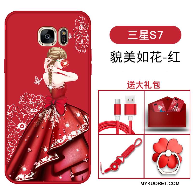 Kuori Samsung Galaxy S7 Suojaus Punainen Puhelimen Kuoret, Kotelo Samsung Galaxy S7 Laukut Murtumaton