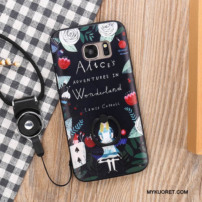 Kuori Samsung Galaxy S7 Suojaus Silmukka Ripustettavat Koristeet, Kotelo Samsung Galaxy S7 Monivärinen Kova Pesty Suede