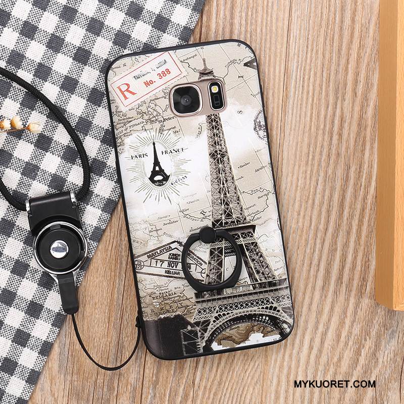 Kuori Samsung Galaxy S7 Suojaus Silmukka Ripustettavat Koristeet, Kotelo Samsung Galaxy S7 Monivärinen Kova Pesty Suede