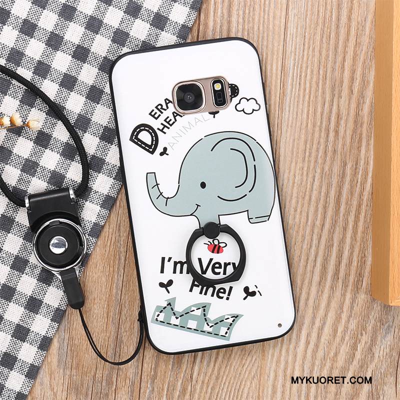 Kuori Samsung Galaxy S7 Suojaus Silmukka Ripustettavat Koristeet, Kotelo Samsung Galaxy S7 Monivärinen Kova Pesty Suede