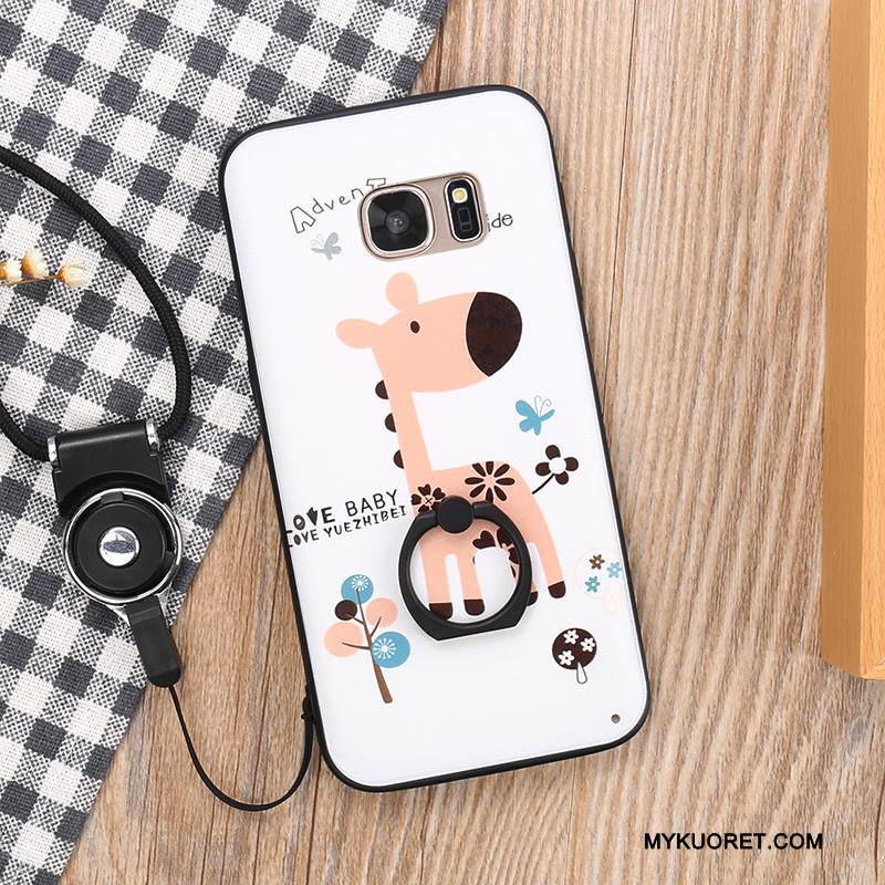 Kuori Samsung Galaxy S7 Suojaus Silmukka Ripustettavat Koristeet, Kotelo Samsung Galaxy S7 Monivärinen Kova Pesty Suede