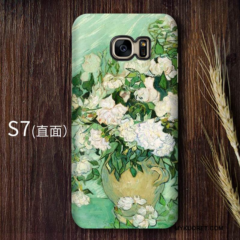 Kuori Samsung Galaxy S7 Vuosikerta Taide Tähtitaivas, Kotelo Samsung Galaxy S7 Suojaus Puhelimen Kuoret Sininen