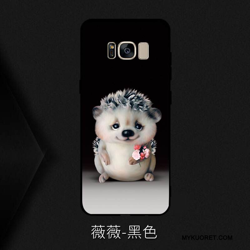 Kuori Samsung Galaxy S8 Laukut Ihana Puhelimen Kuoret, Kotelo Samsung Galaxy S8 Sarjakuva Musta Murtumaton