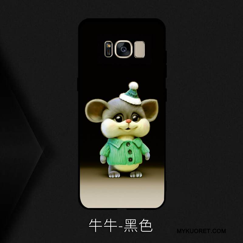 Kuori Samsung Galaxy S8 Laukut Ihana Puhelimen Kuoret, Kotelo Samsung Galaxy S8 Sarjakuva Musta Murtumaton