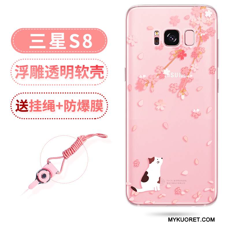 Kuori Samsung Galaxy S8+ Laukut Kaunis Puhelimen Kuoret, Kotelo Samsung Galaxy S8+ Kohokuviointi Jauhe Läpinäkyvä