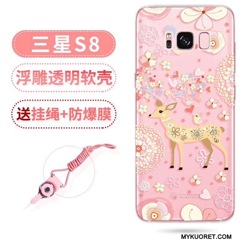 Kuori Samsung Galaxy S8+ Laukut Kaunis Puhelimen Kuoret, Kotelo Samsung Galaxy S8+ Kohokuviointi Jauhe Läpinäkyvä