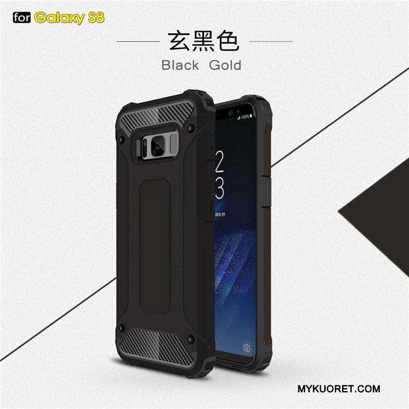Kuori Samsung Galaxy S8 Laukut Kolme Puolustusta Lisävarusteet, Kotelo Samsung Galaxy S8 Silikoni Murtumaton Hopea