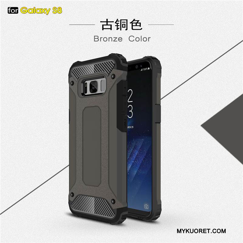 Kuori Samsung Galaxy S8 Laukut Kolme Puolustusta Lisävarusteet, Kotelo Samsung Galaxy S8 Silikoni Murtumaton Hopea