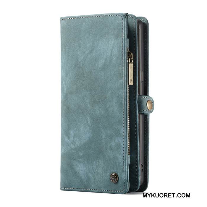 Kuori Samsung Galaxy S8+ Laukut Liiketoiminta Sininen, Kotelo Samsung Galaxy S8+ Nahka Kortti Puhelimen Kuoret