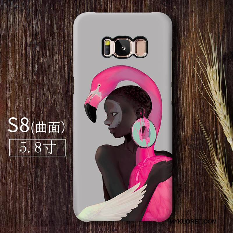 Kuori Samsung Galaxy S8 Laukut Pesty Suede Puhelimen Kuoret, Kotelo Samsung Galaxy S8 Monivärinen Lintu Persoonallisuus