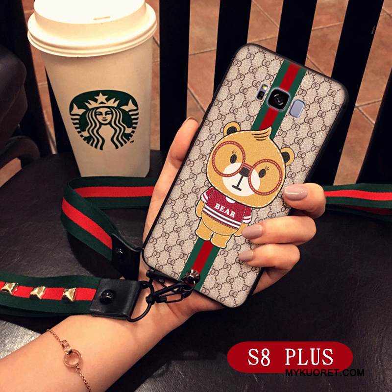 Kuori Samsung Galaxy S8 Laukut Puhelimen Kuoret Punainen, Kotelo Samsung Galaxy S8 Silikoni Ripustettava Kaula Bear