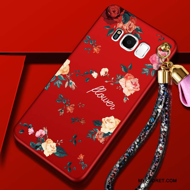 Kuori Samsung Galaxy S8 Laukut Punainen Puhelimen Kuoret, Kotelo Samsung Galaxy S8 Silikoni Murtumaton Pesty Suede
