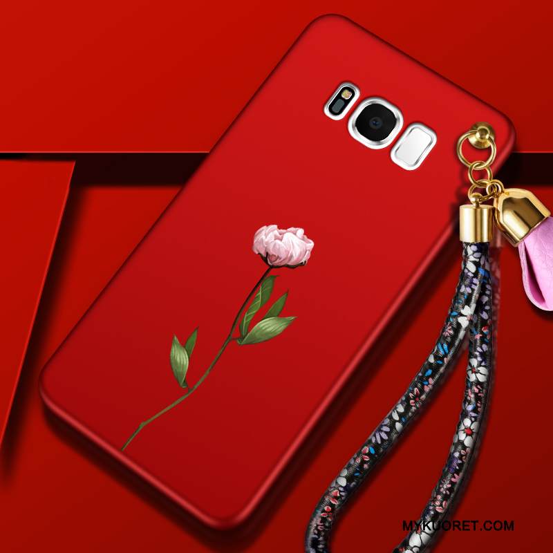 Kuori Samsung Galaxy S8 Laukut Punainen Puhelimen Kuoret, Kotelo Samsung Galaxy S8 Silikoni Murtumaton Pesty Suede