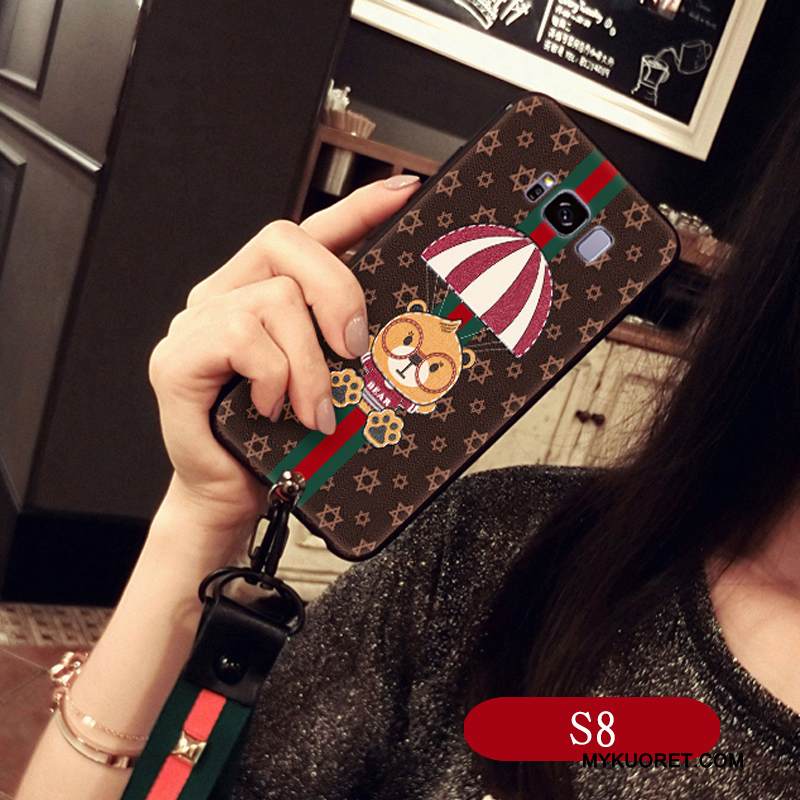 Kuori Samsung Galaxy S8+ Laukut Ripustettava Kaula Punainen, Kotelo Samsung Galaxy S8+ Luova Puhelimen Kuoret Pieni