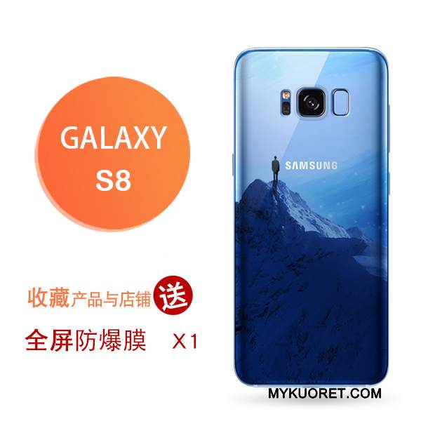 Kuori Samsung Galaxy S8 Laukut Yksinkertainen Trendi, Kotelo Samsung Galaxy S8 Suojaus Puhelimen Kuoret Sininen
