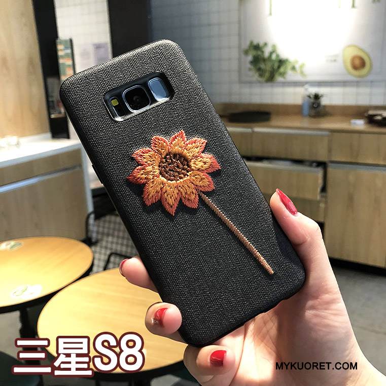 Kuori Samsung Galaxy S8 Luova Kirjonta Puhelimen Kuoret, Kotelo Samsung Galaxy S8 Suojaus Khaki Uusi